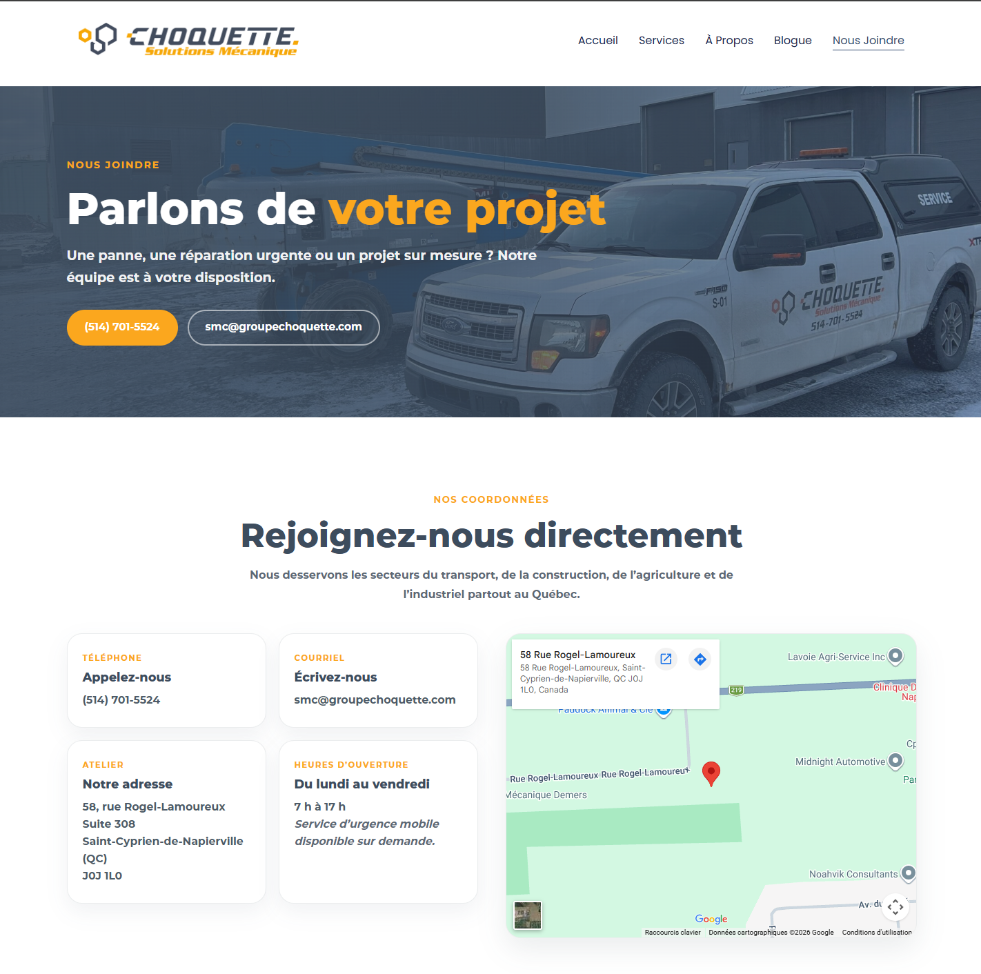 Aperçu du site Mécanique Solution